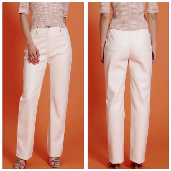 Lucy Paris Pants - Lucy Paris Adler Faux Leather Pants Ladies Size Small Cream Colored So Soft!